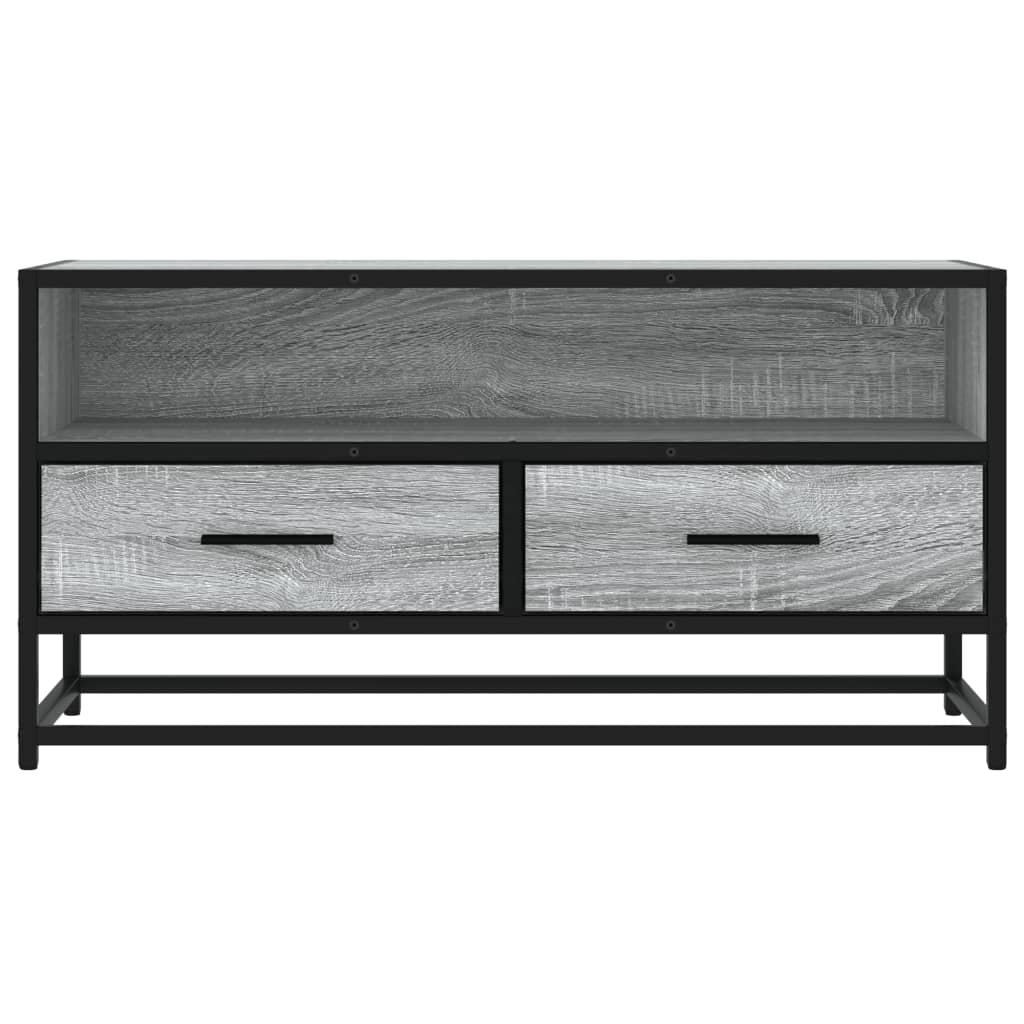 Móvel p/ TV 80x34,5x40 cm deriv. madeira/metal cinzento sonoma