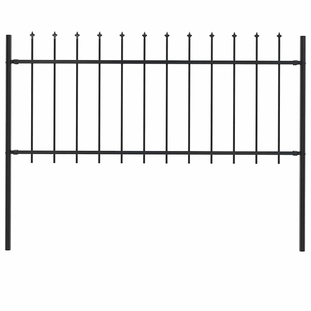 Cerca de jardim woerden com ponta em forma de lança, em aço, 170 x 80 cm, preto