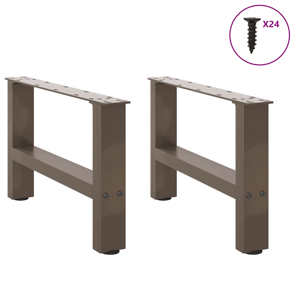 Pés para mesa de centro em aço natural, 2 peças, 50x(30-31) cm, aço