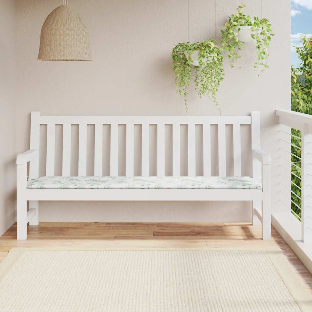 Almofadão para banco de jardim 200x50x3 cm tecido padrão folhas