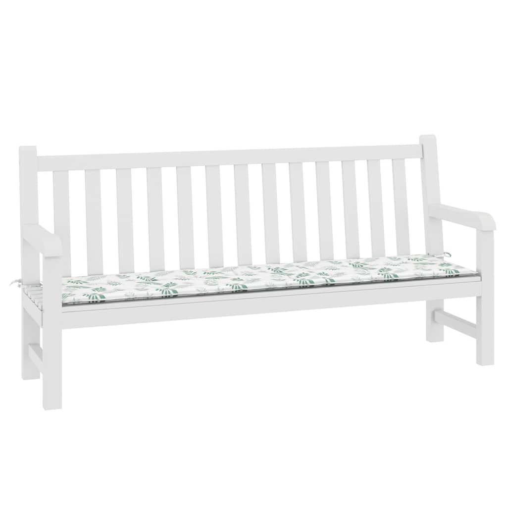 Almofadão para banco de jardim 200x50x3 cm tecido padrão folhas
