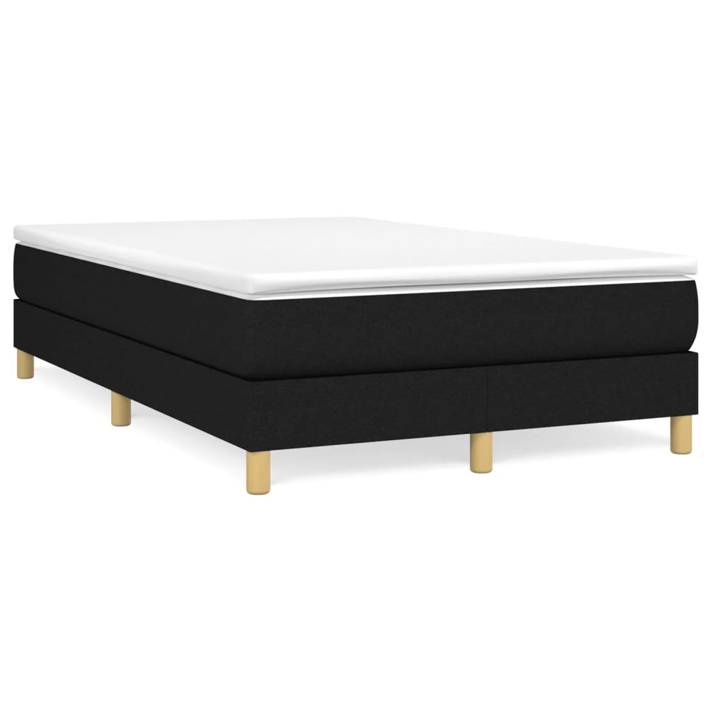 Cama boxspring com colchão 120x190 cm tecido preto