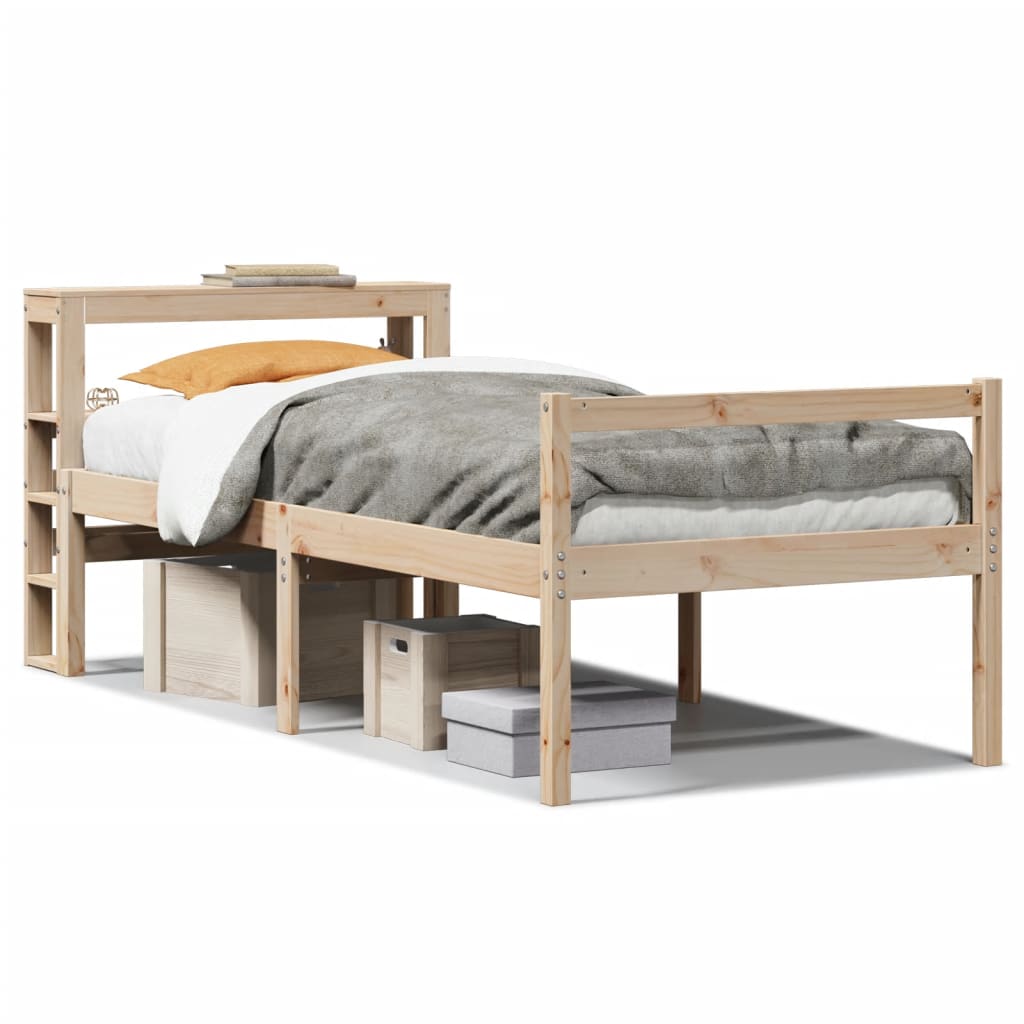 Cama para idosos com cabeceira 75x190 cm pinho maciço