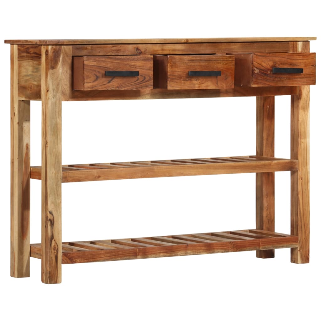 Aparador com 3 gavetas 110x30x80 cm madeira maciça