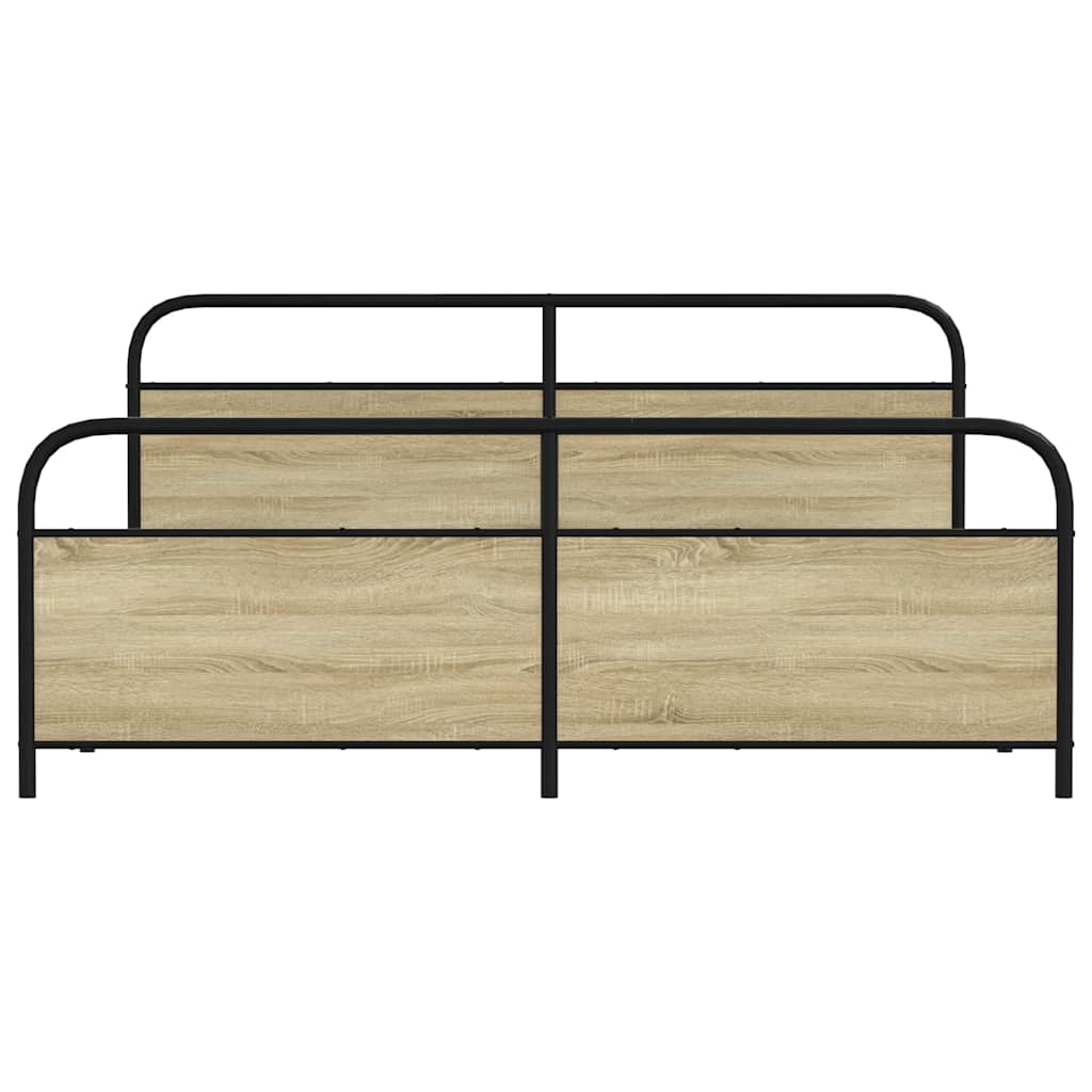 Estrutura de cama sem colchão 183x213cm metal carvalho sonoma