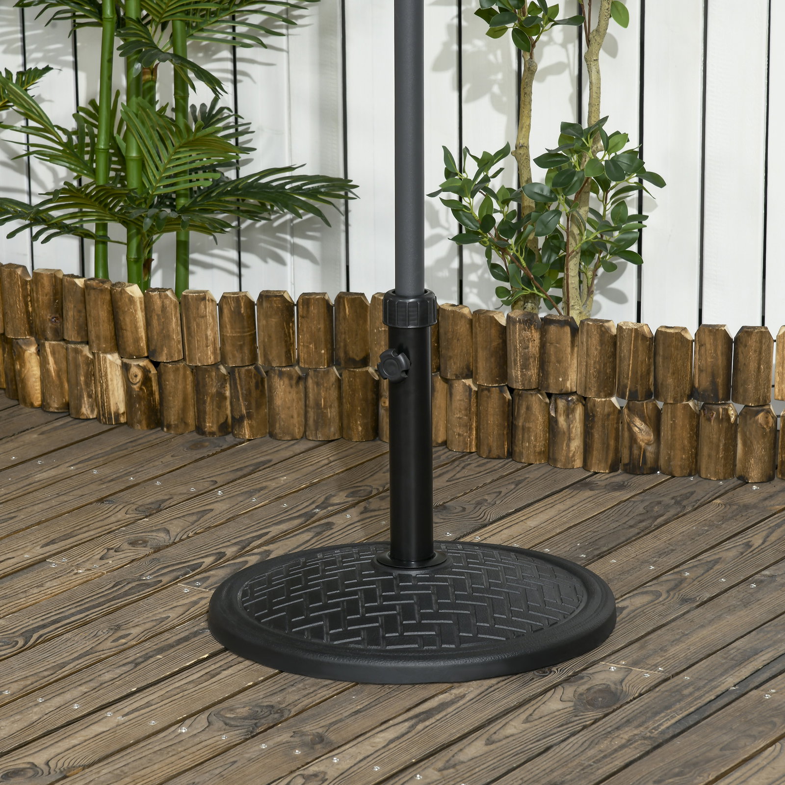 Base para chapéu de sol de cimento suporte para chapéu de sol de 14 kg para mastros de ø32-38 mm ø46x34 cm preto