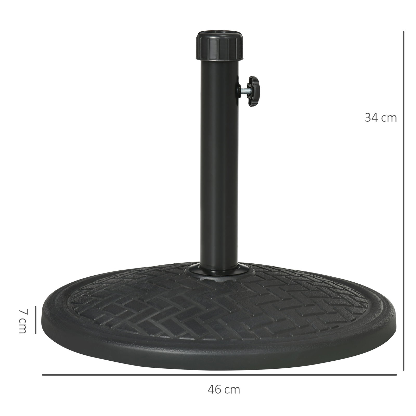 Base para chapéu de sol de cimento suporte para chapéu de sol de 14 kg para mastros de ø32-38 mm ø46x34 cm preto