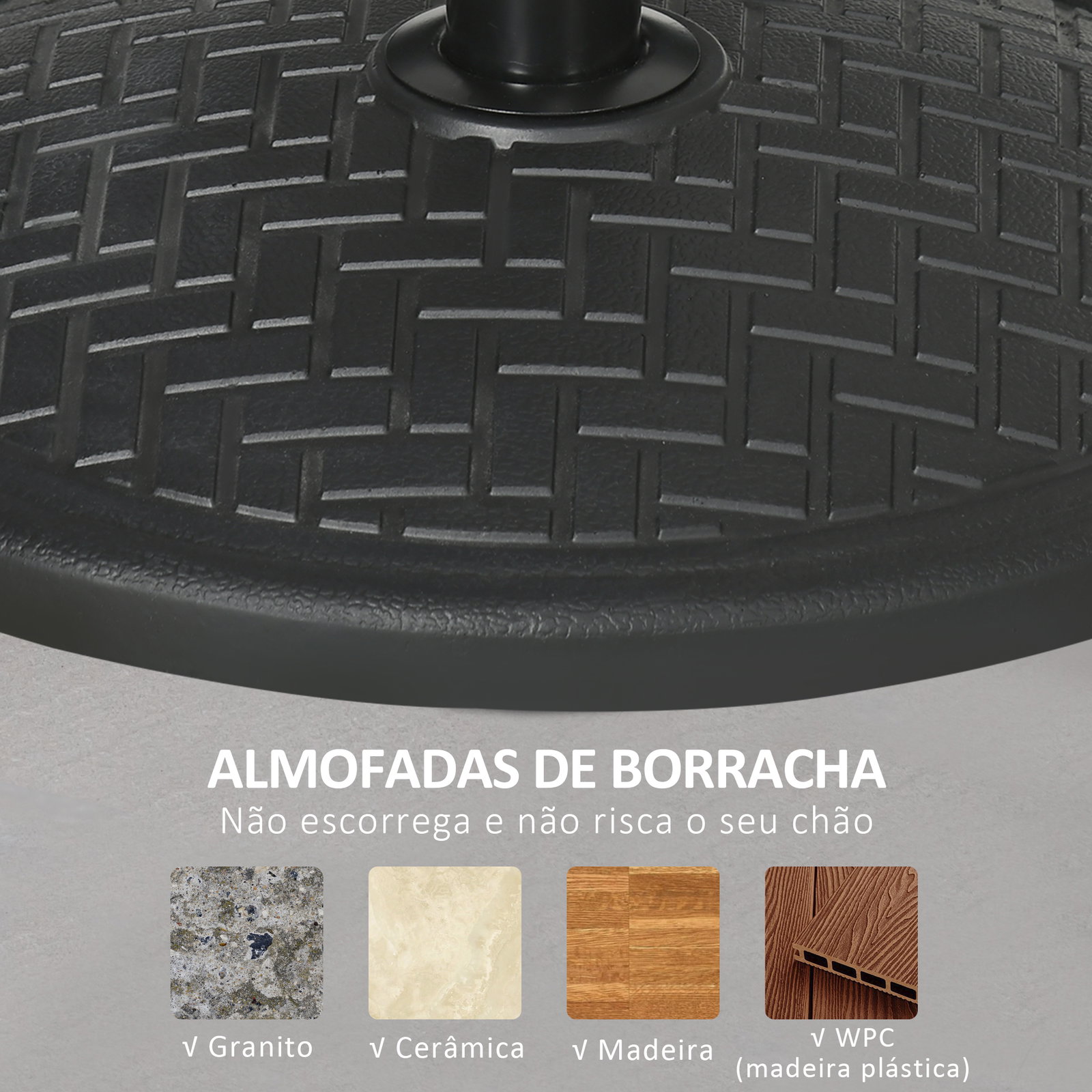 Base para chapéu de sol de cimento suporte para chapéu de sol de 14 kg para mastros de ø32-38 mm ø46x34 cm preto