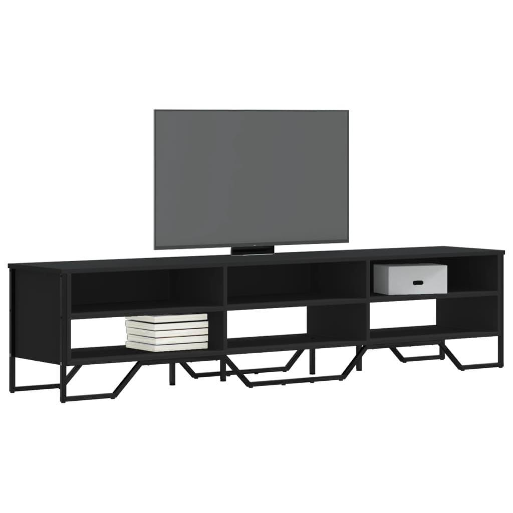 Móvel de TV 180x34x41 cm derivados de madeira preto