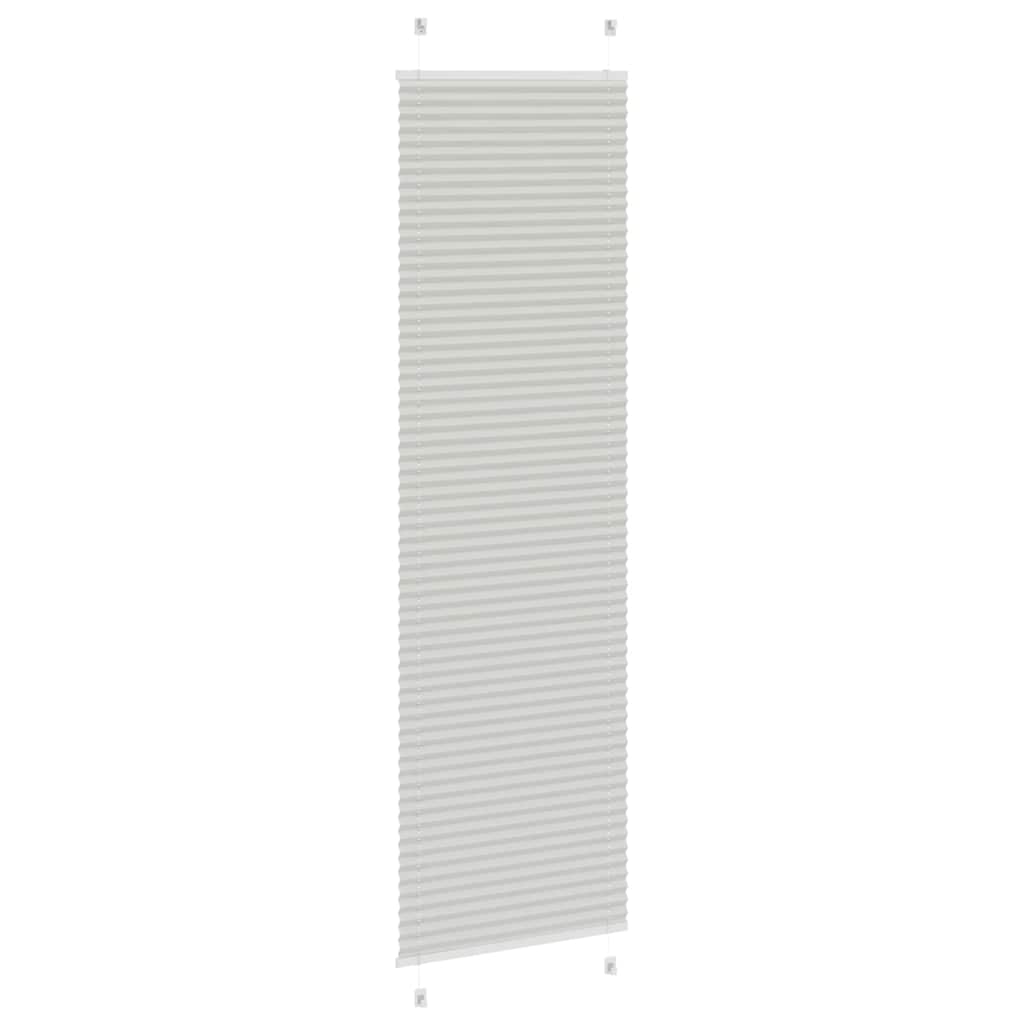 Cinzento luz plissada cega 60x200 cm largura tecido 59,4 cm