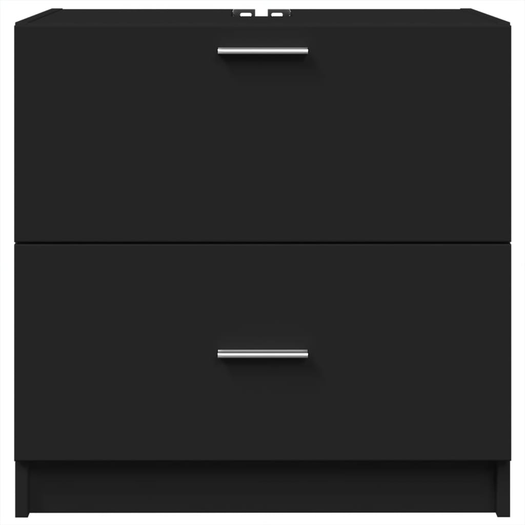 Armário de lavatório 59x37x59 cm derivados de madeira preto