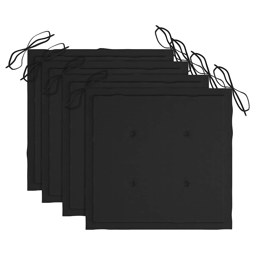 Cadeiras de jantar p/ jardim 4 pcs c/ almofadões acácia maciça