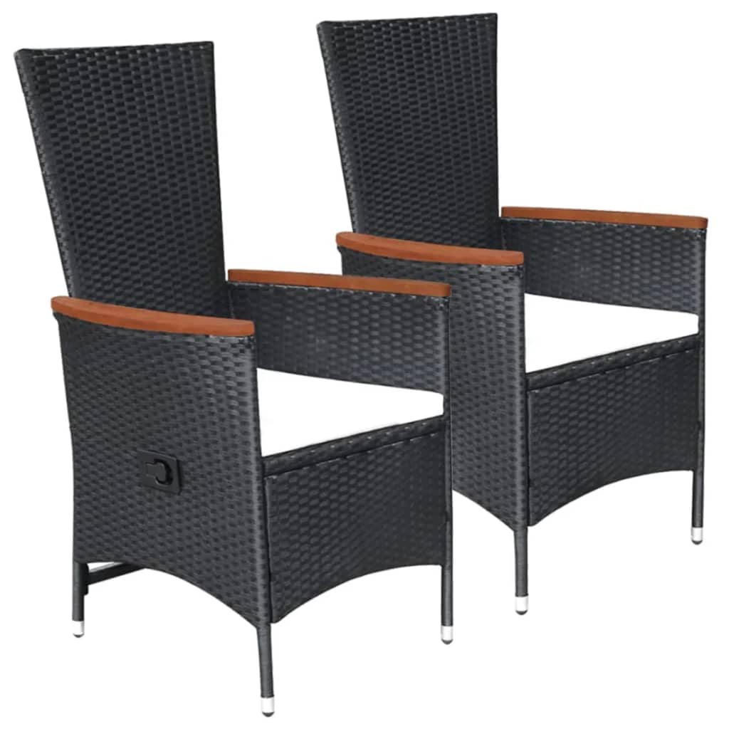 5 Pcs conjunto de jantar para jardim preto