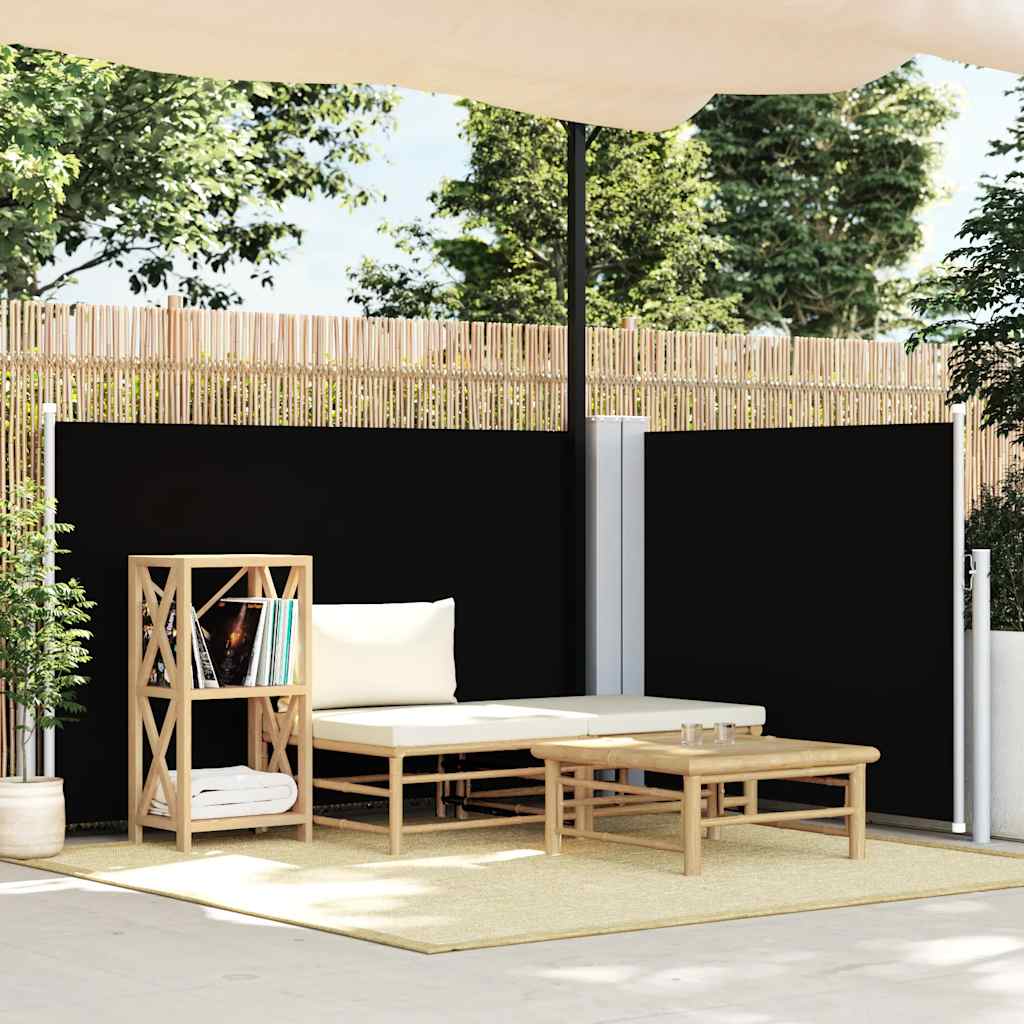 Toldo lateral retrátil 100x600 cm preto