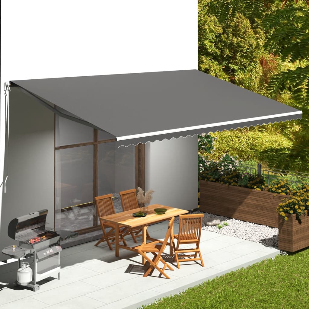 Tecido de substituição para toldo antracite 600x350 cm poliéster