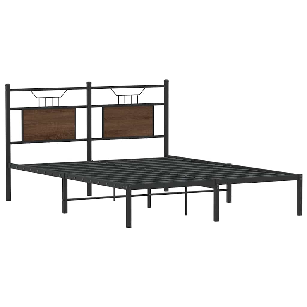 Estrutura cama s/ colchão derivados madeira carvalho castanho