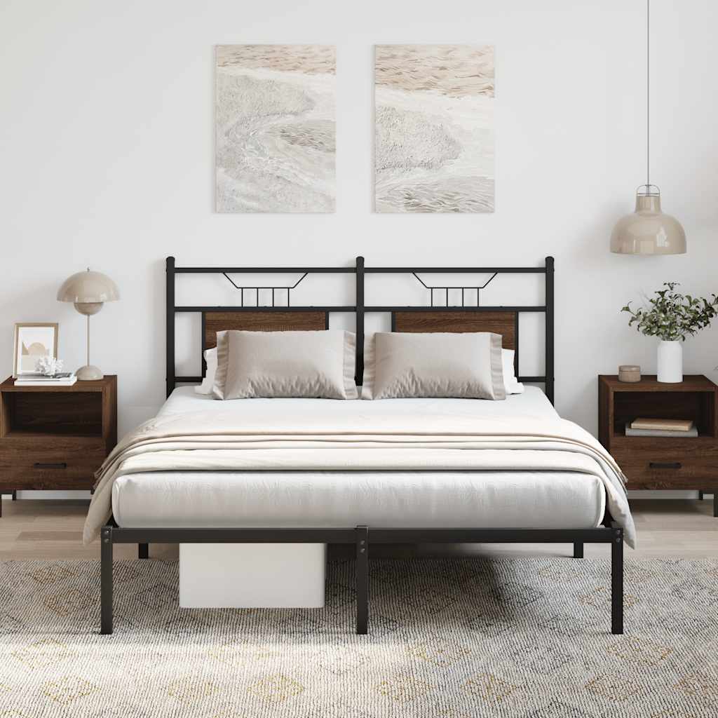 Estrutura cama s/ colchão derivados madeira carvalho castanho