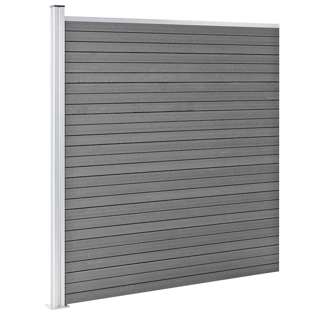 Painel de vedação para jardim 1564x186 cm wpc cinzento