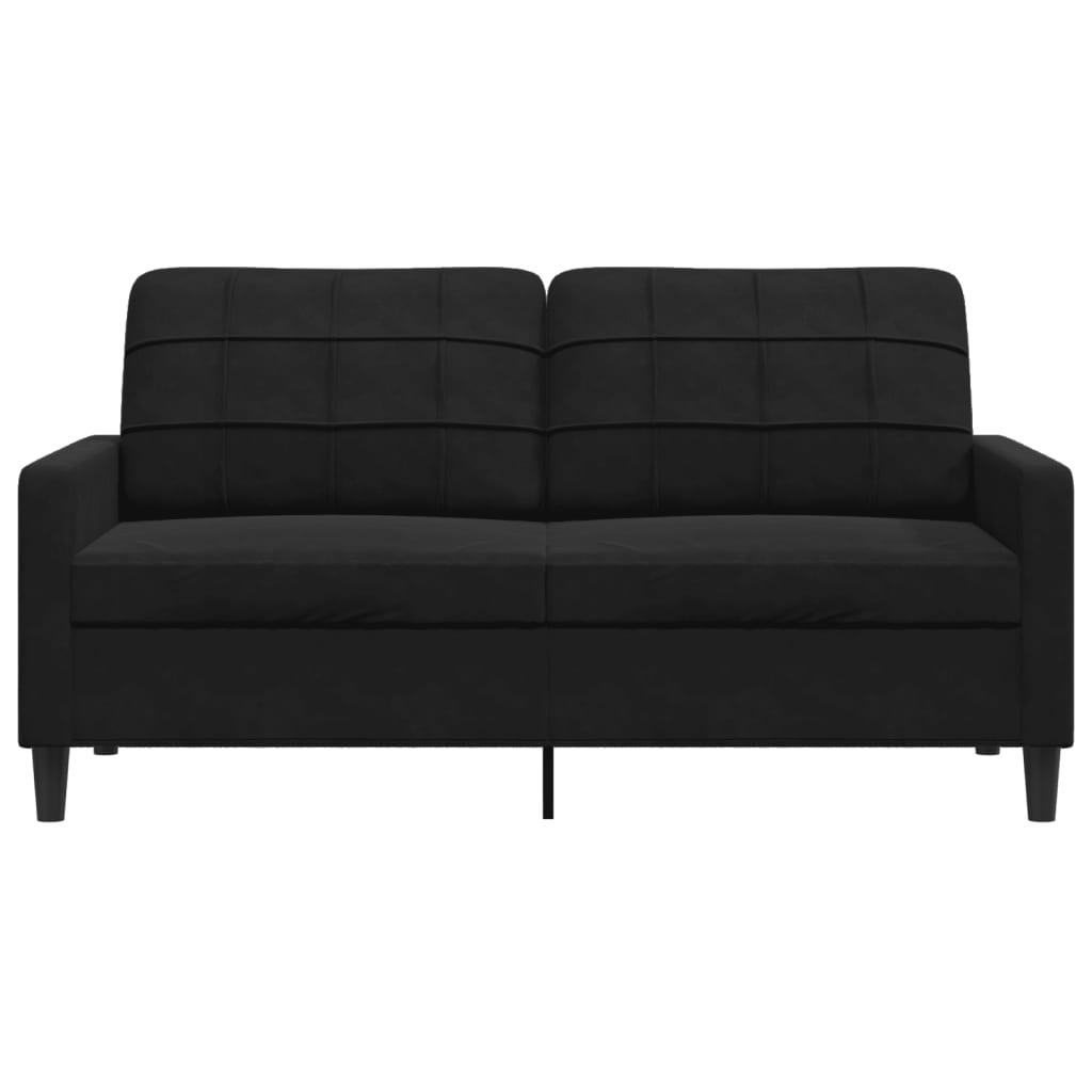 Sofá de 2 lugares veludo 140 cm preto