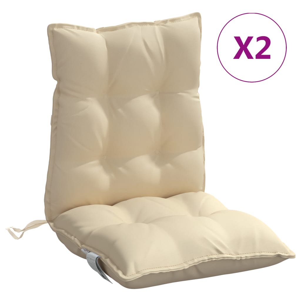 Almofadões cadeira encosto baixo 2 pcs tecido oxford bege