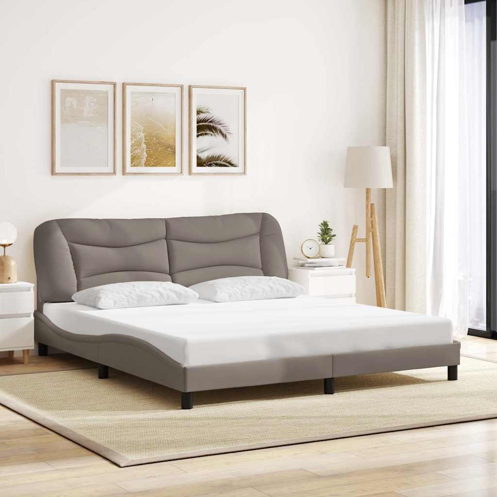 Estrutura de cama sem colchão hvar 180x200 cm tecido castanho-acinzentado