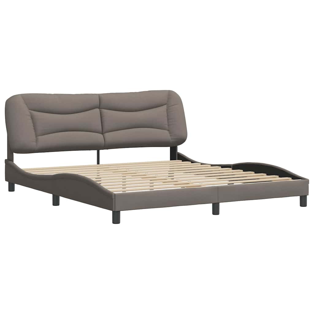 Estrutura de cama sem colchão hvar 180x200 cm tecido castanho-acinzentado