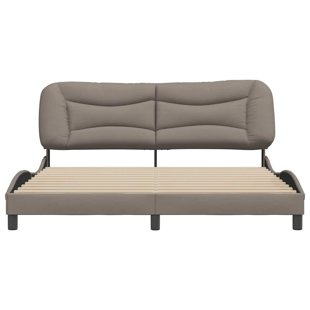 Estrutura de cama sem colchão hvar 180x200 cm tecido castanho-acinzentado