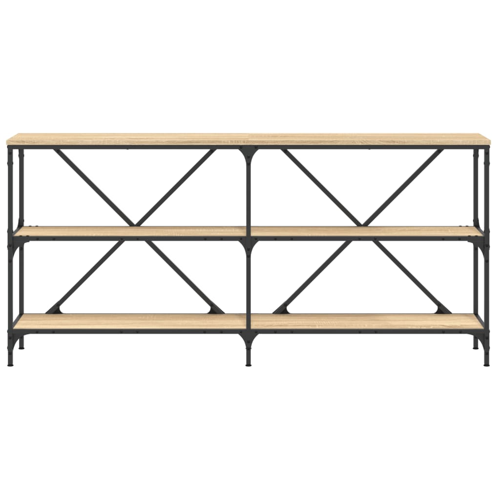 Mesa consola 160x30x75 cm deriv. madeira/ferro carvalho sonoma