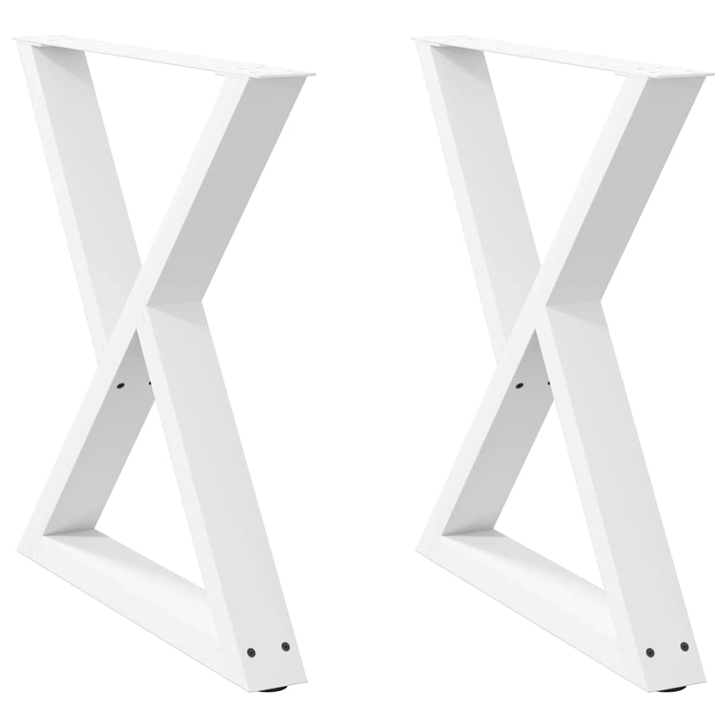 Pés para mesa de jantar 2 peças, branco, 70x(72-73,3) cm, aço