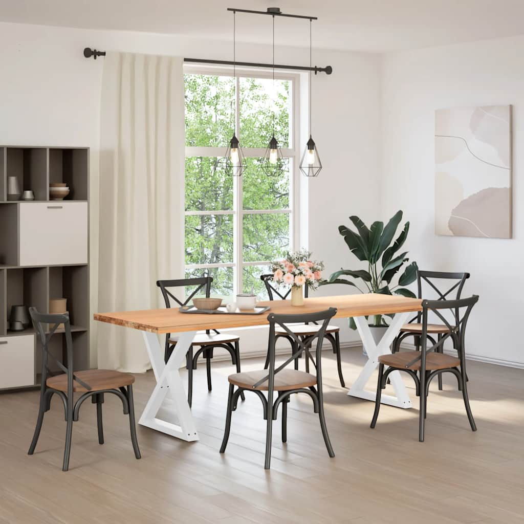 Pés para mesa de jantar 2 peças, branco, 70x(72-73,3) cm, aço
