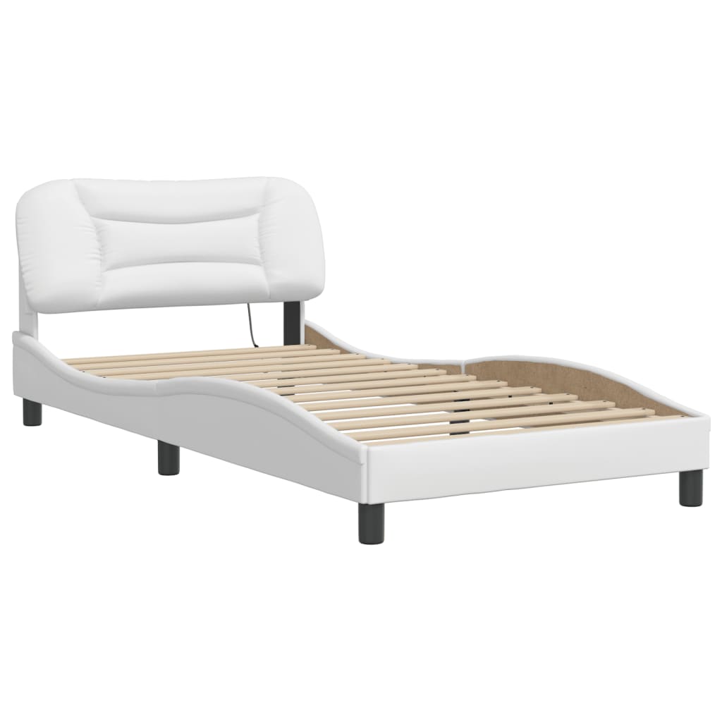 Estrutura de cama com LED sem colchão hvar 100x200 cm branco