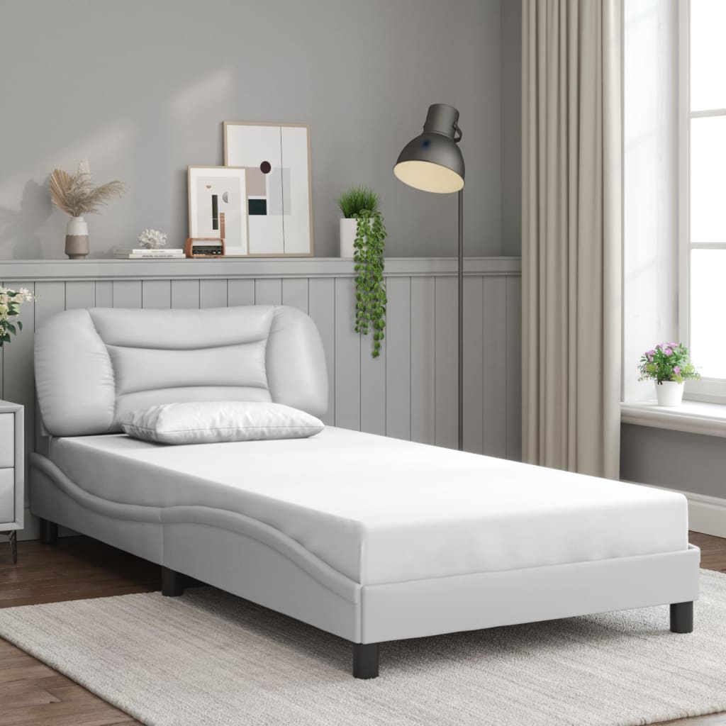 Estrutura de cama com LED sem colchão hvar 100x200 cm branco