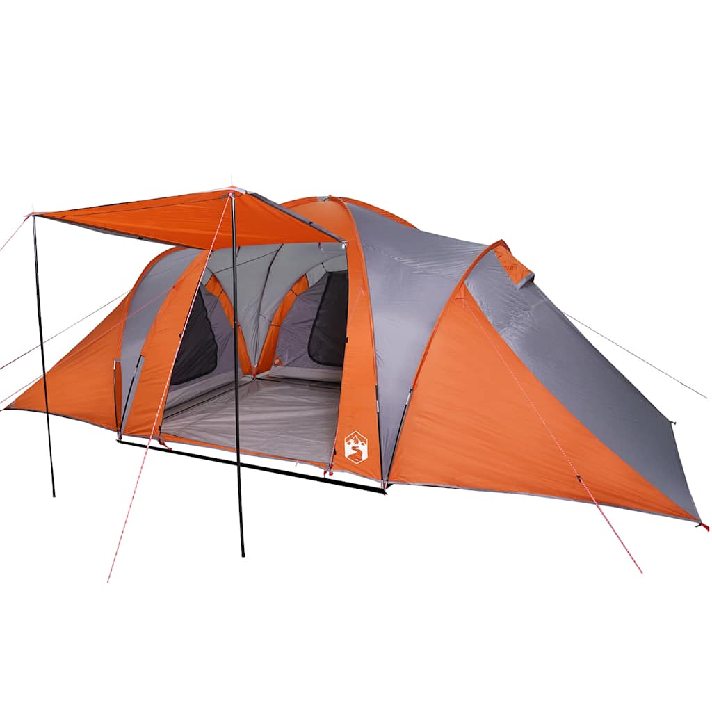 Tenda familiar cúpula para 6 pessoas impermeável cinza/laranja