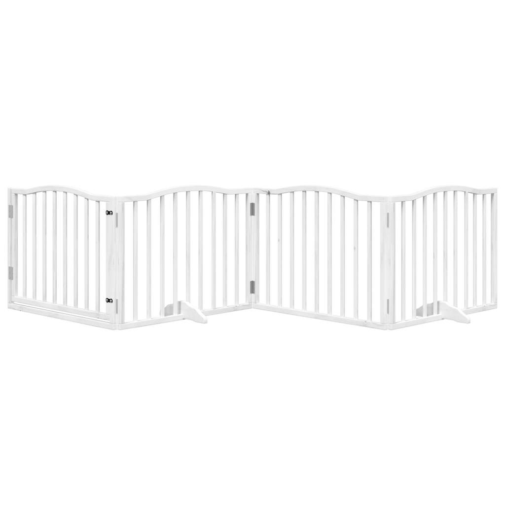 Portão p/ cães com porta dobrável 4 painéis 320 cm álamo branco