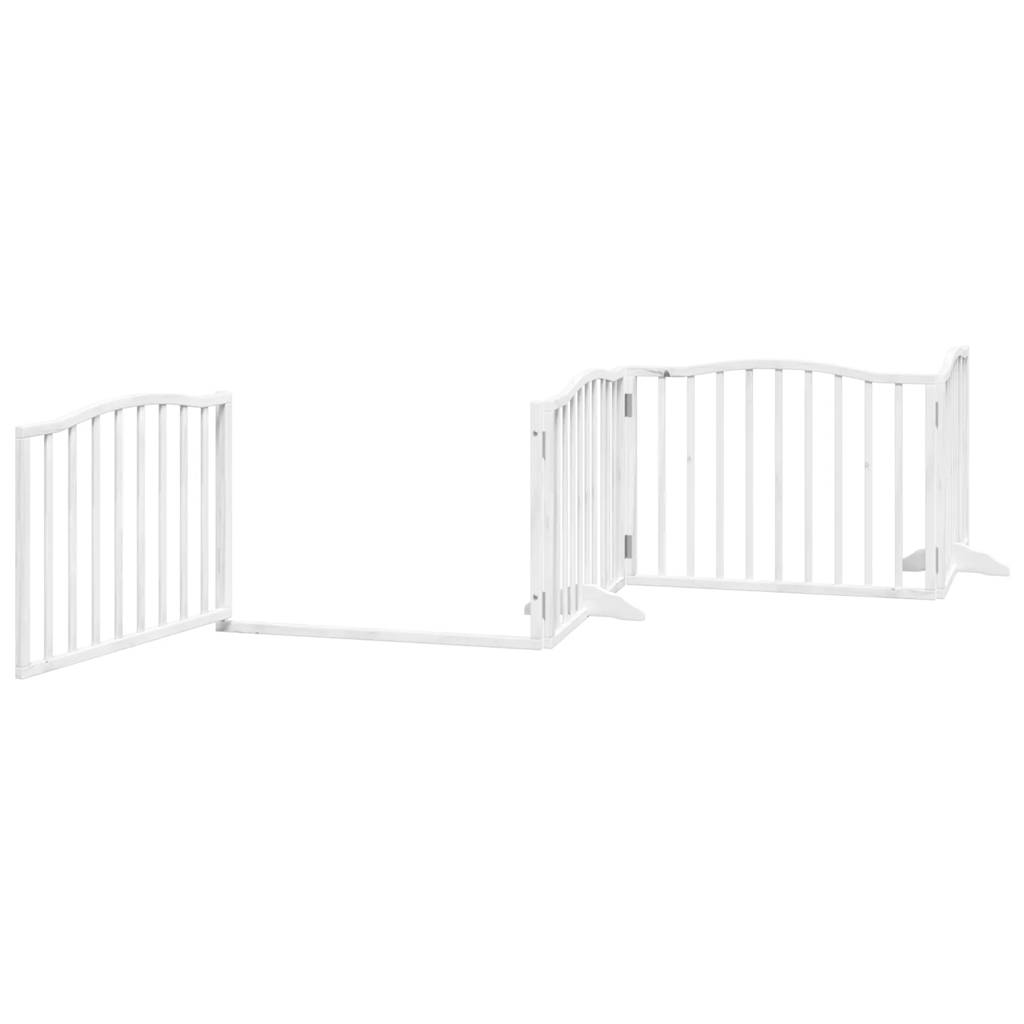 Portão p/ cães com porta dobrável 4 painéis 320 cm álamo branco