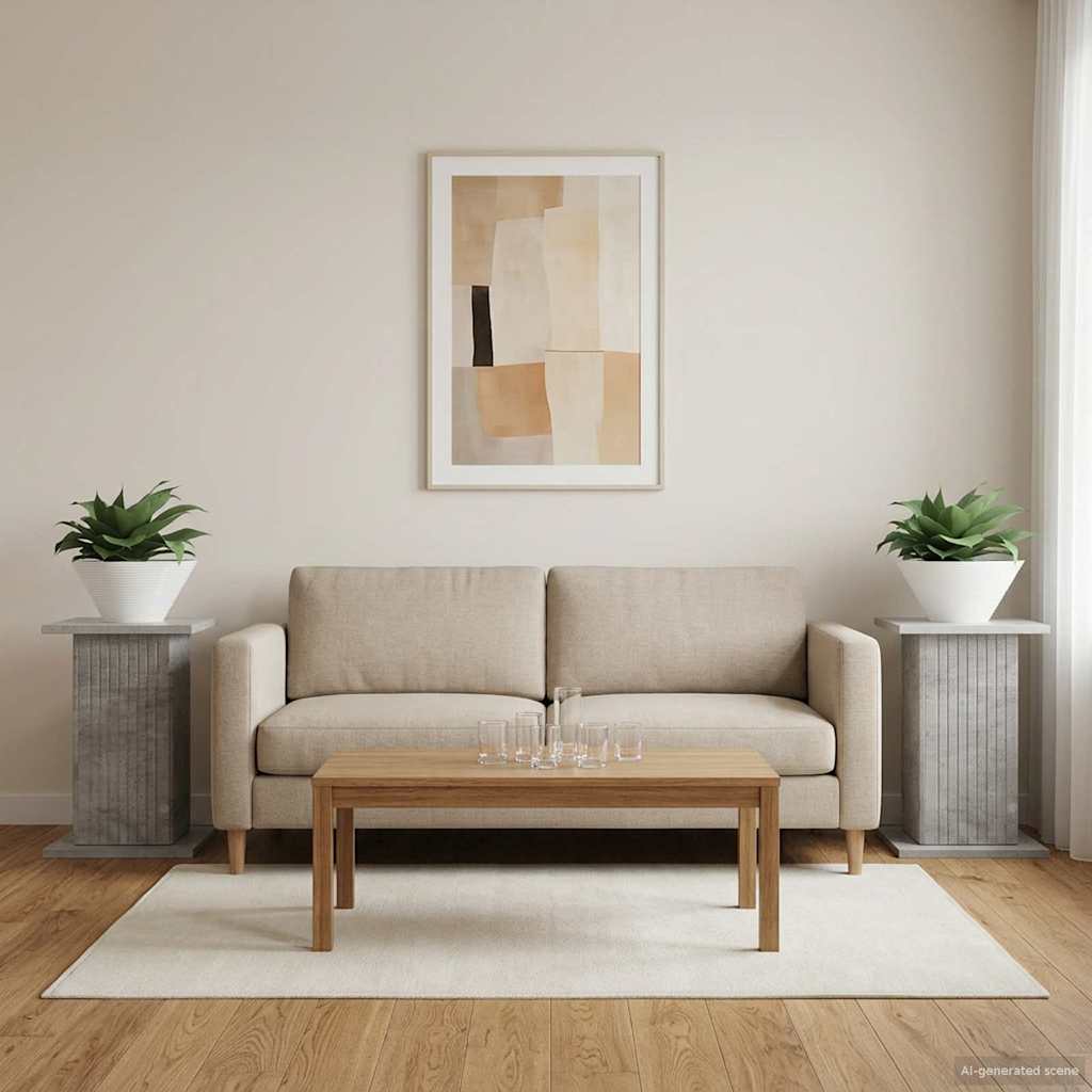 Suporte para plantas 2 unid. cinzento cimento 30,5 x 30 x 43 cm