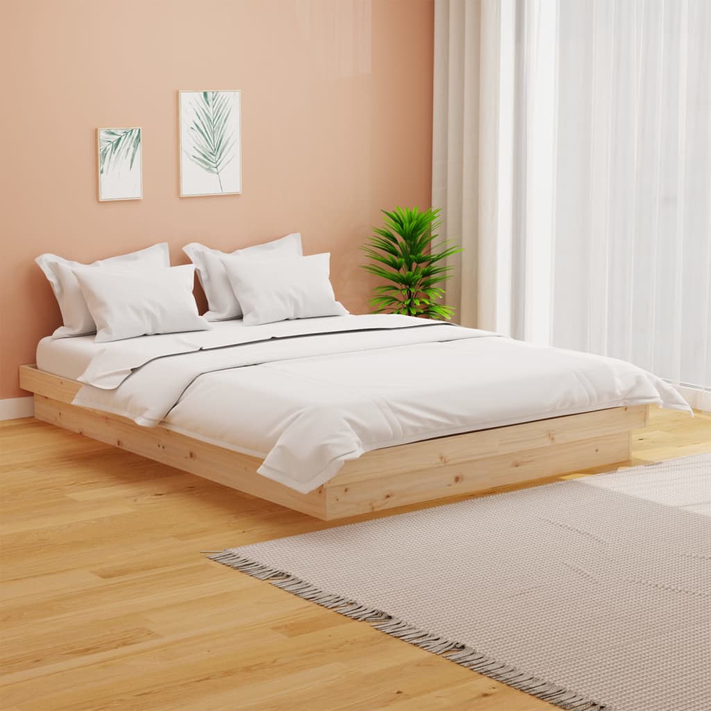 Estrutura de cama pequena casal 120x190 cm pinho maciço