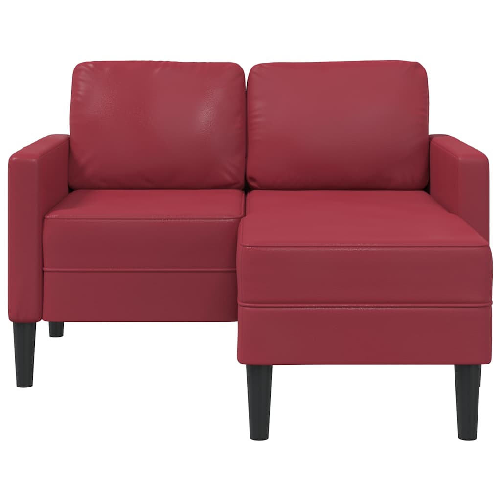 Sofá 2 lugares com chaise em l 125 cm couro artificial