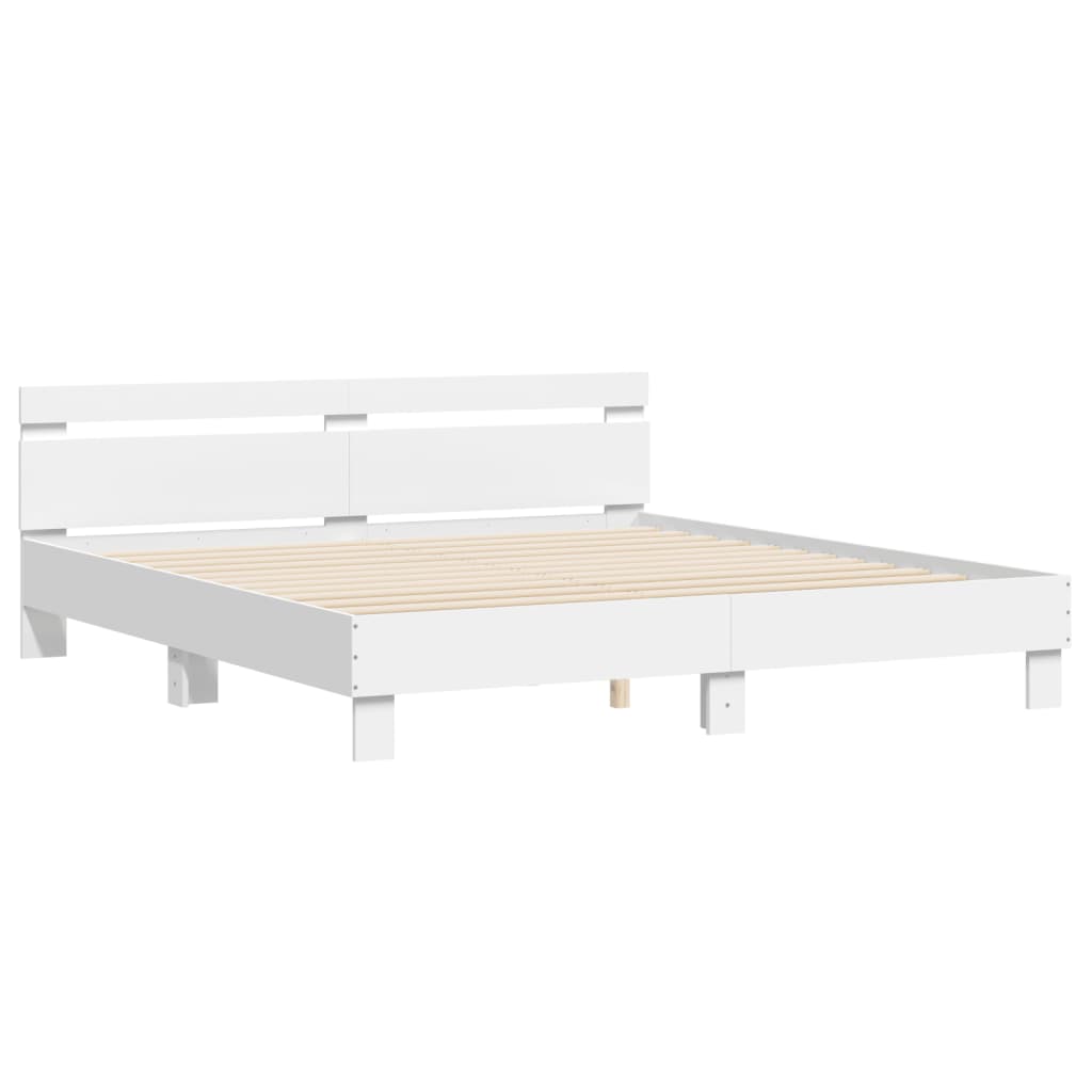 Estrutura cama c/ cabeceira 160x200 cm derivados madeira branco