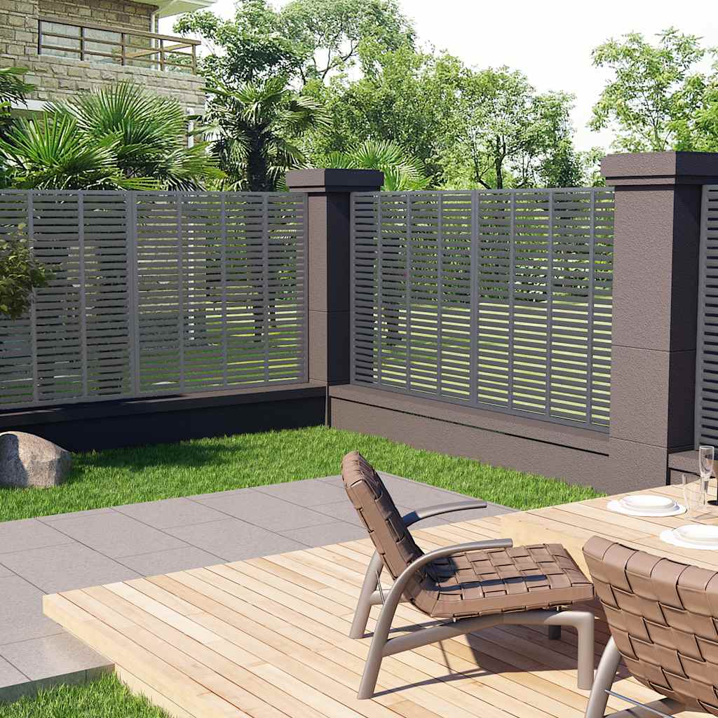 Painel de vedação estilo veneziana wpc 180x180 cm cinzento