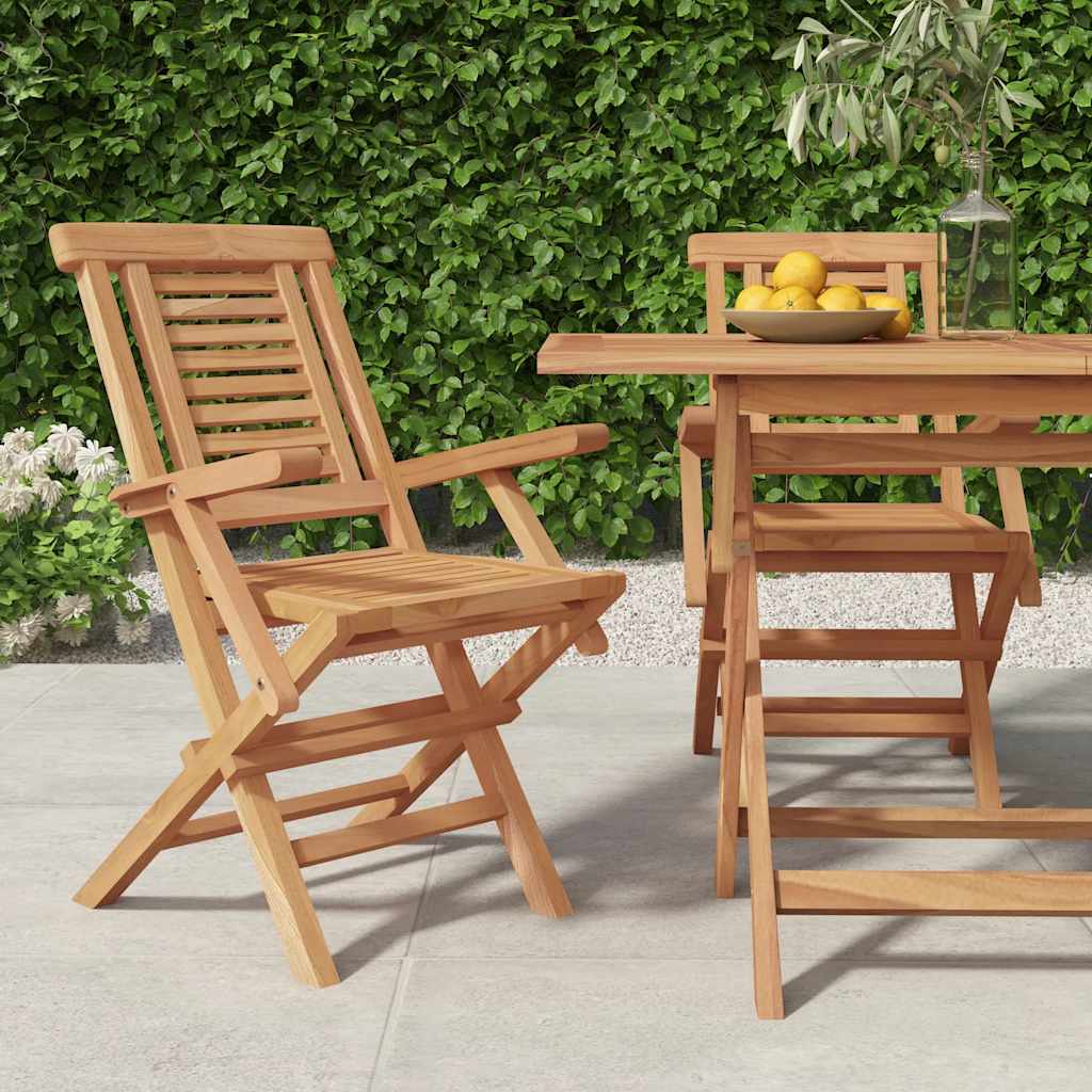 Cadeiras de jardim dobráveis 2 pcs 56x63x90 cm teca maciça