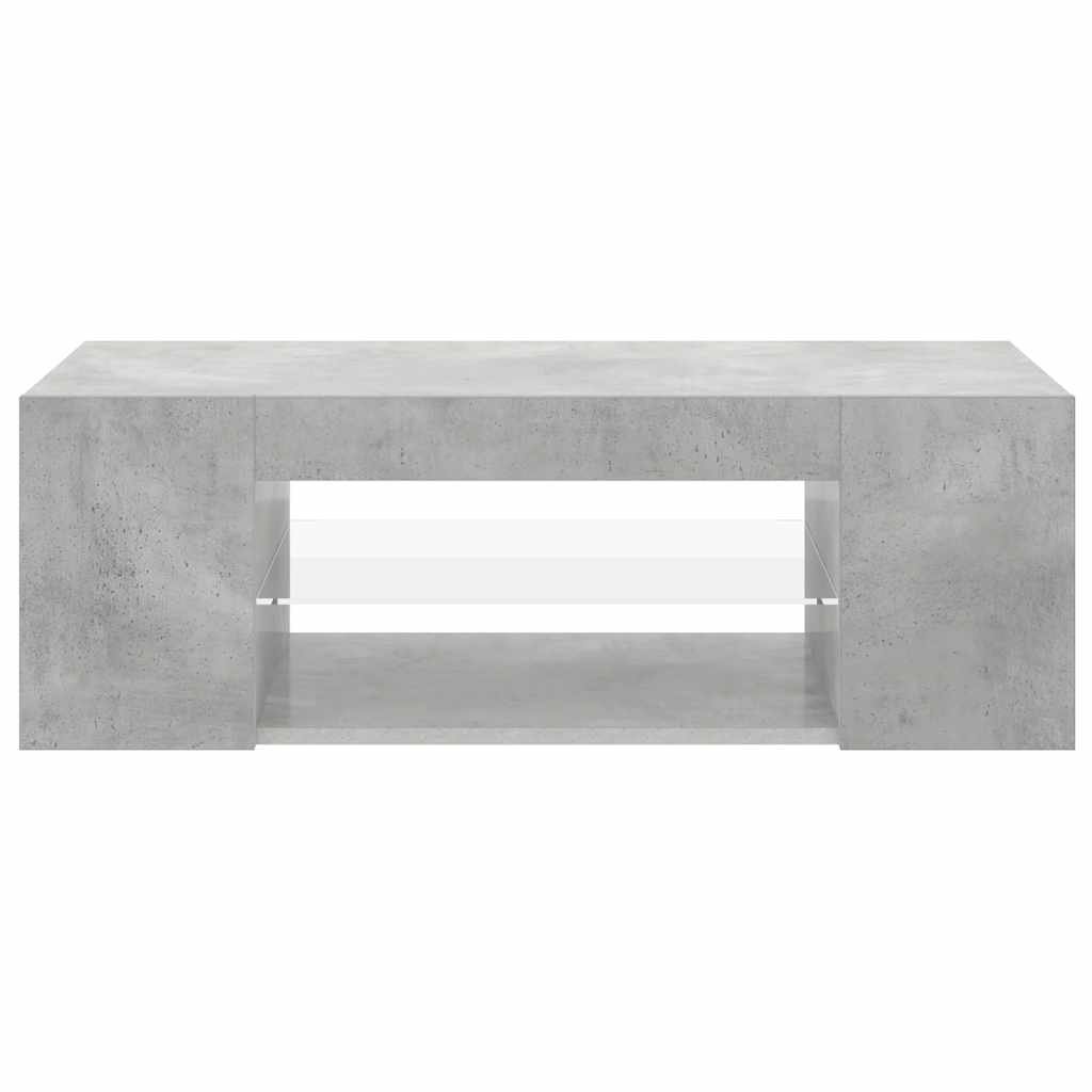 Móvel de TV com luzes LED 90x39x30 cm cinzento cimento