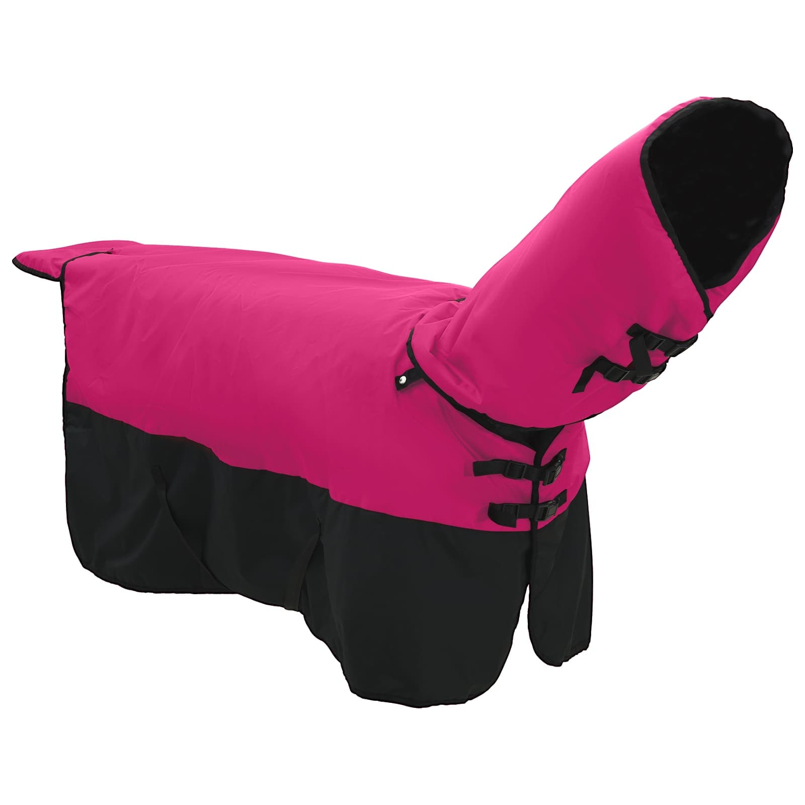 Cobertor de cavalo rosa e preto 155 cm poliéster