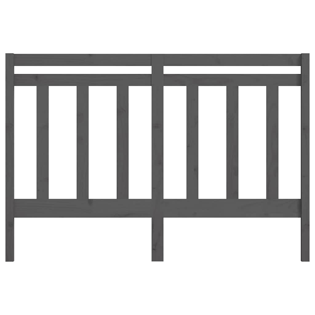 Cabeceira de cama 141x4x100 cm pinho maciço cinzento
