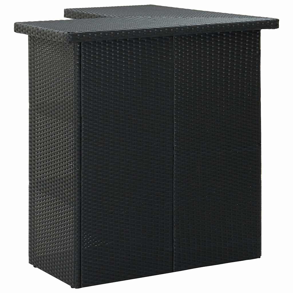 16 Pcs conjunto de bar p/ jardim c/ almofadões vime PE preto