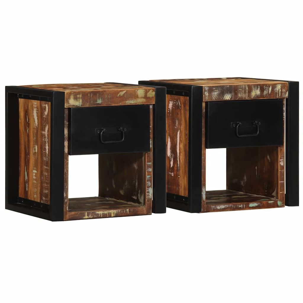 Mesas de cabeceira, 2 pcs, 40x35x40cm madeira maciça recuperada