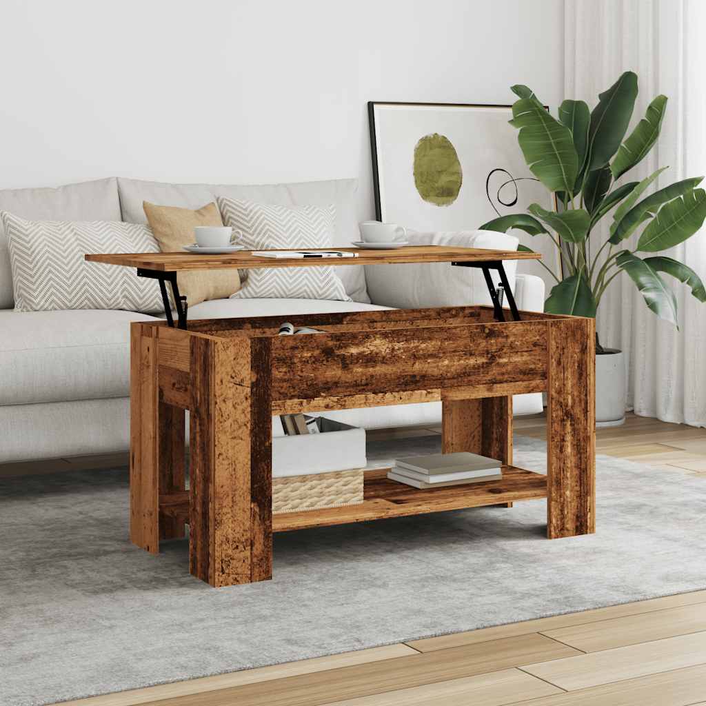 Mesa de centro madeira antiga 101x49x52 cm madeira trabalhada