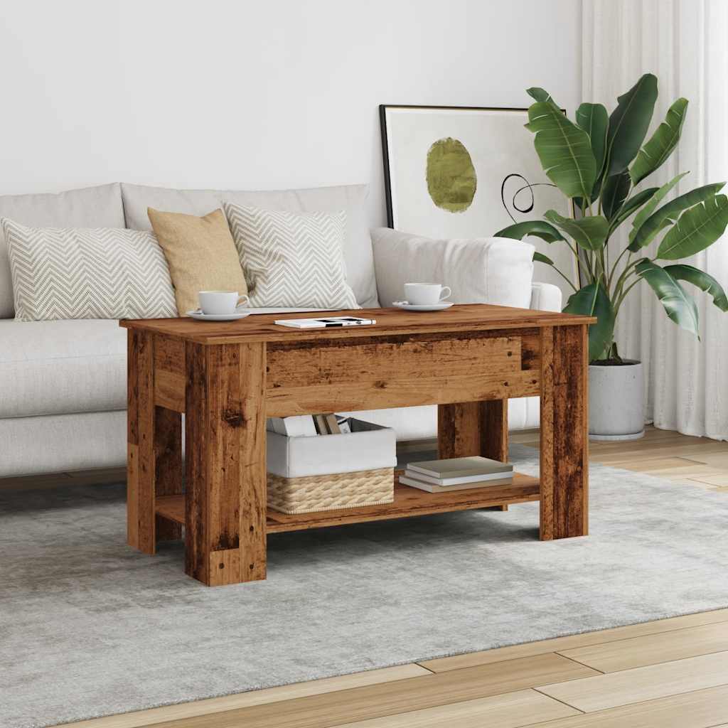 Mesa de centro madeira antiga 101x49x52 cm madeira trabalhada