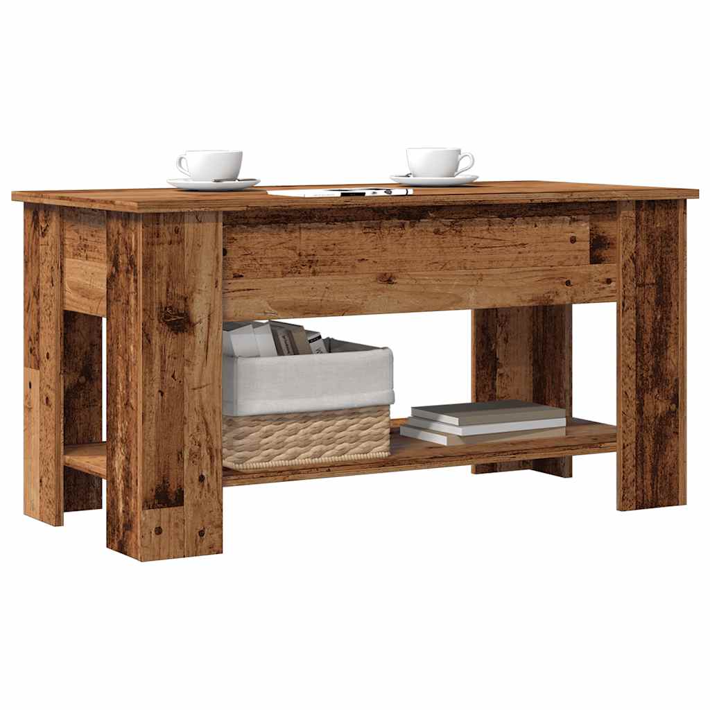 Mesa de centro madeira antiga 101x49x52 cm madeira trabalhada