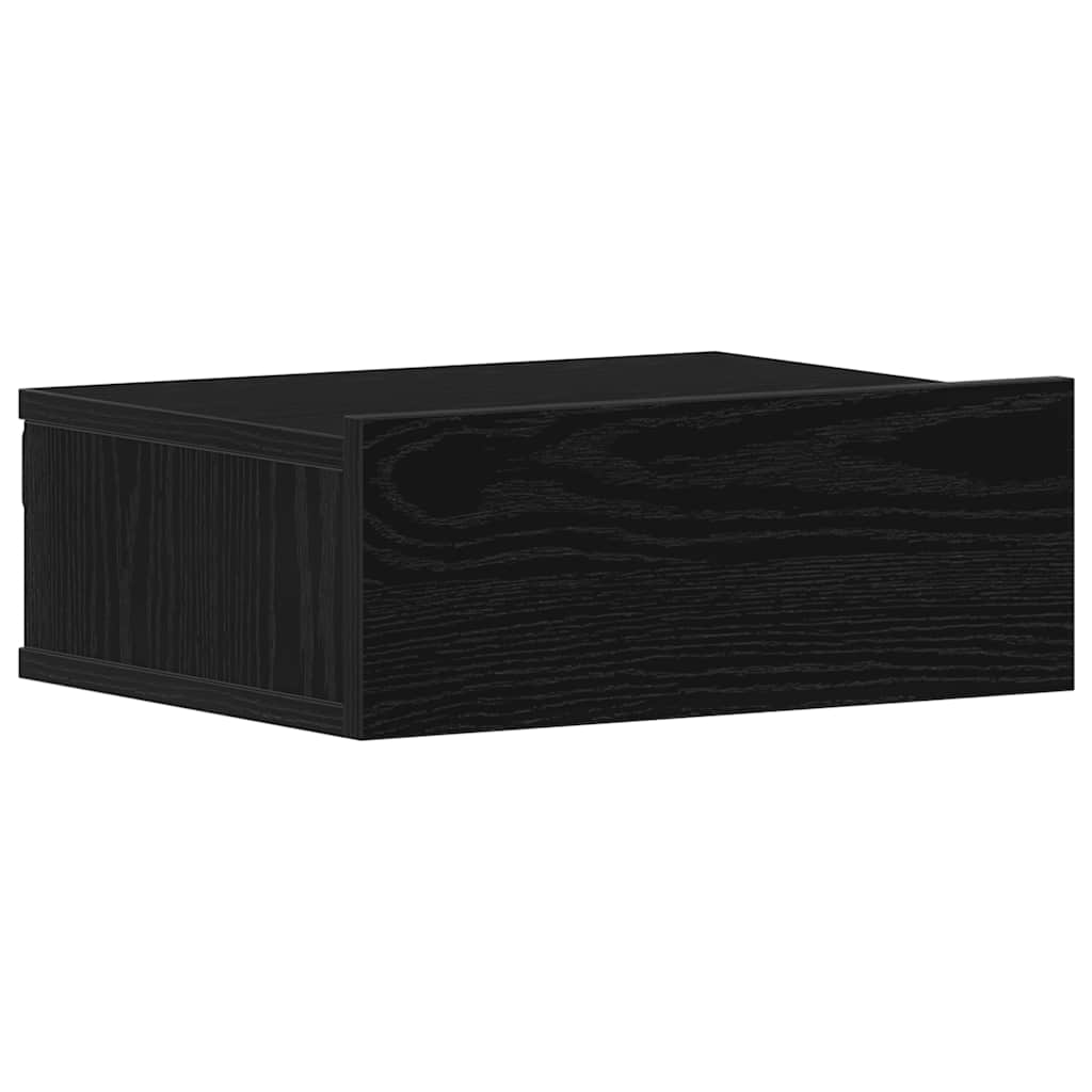 Mesa de cabeceira flutuante em carvalho preto, 40x32x15 cm, madeira engenheirada.
